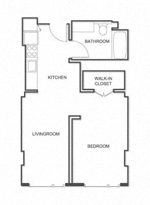 a floor plan of a house with a kitchen and a bathroom